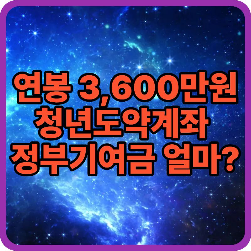 청년도약계좌 소득 3,600만원이면 정부기여금 얼마 받을까?