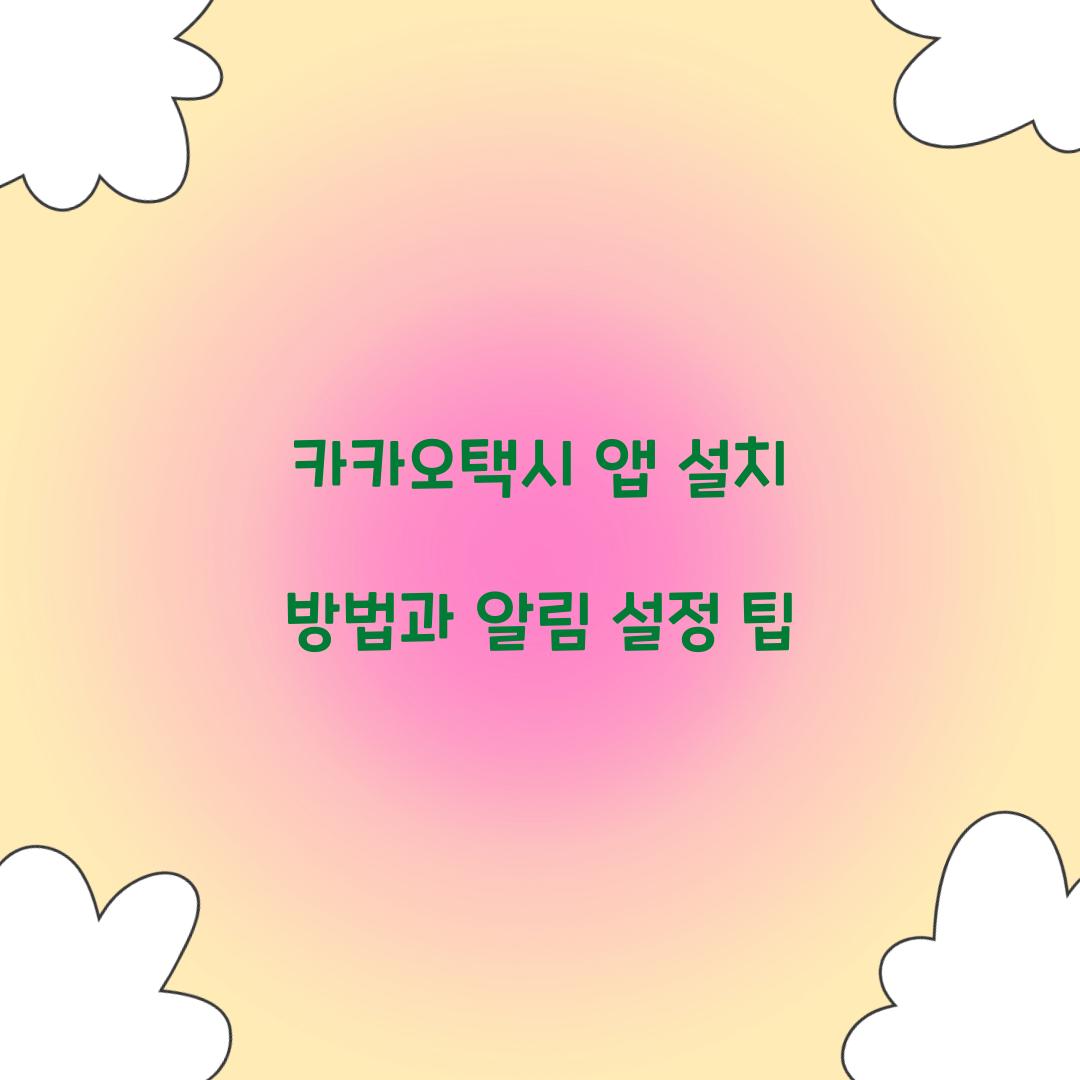 카카오택시 앱 설치