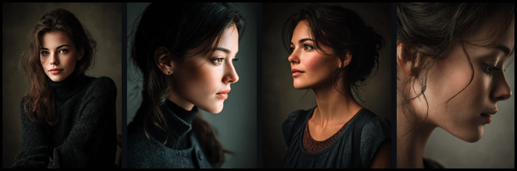 기본+질감 키워드 우먼 포트레이트 예시 Midjourney