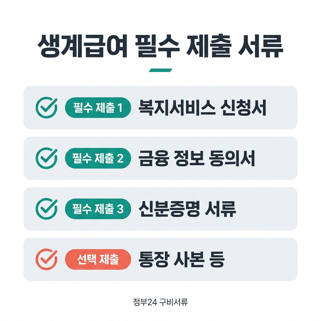 생계급여 계산기 생계급여 필수 제출 서류