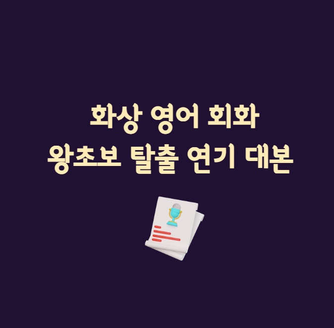 화상 영어 회화 &#44; 왕초보 탈출 연기 대본 ( 왕초보에게 도움되는 방법)