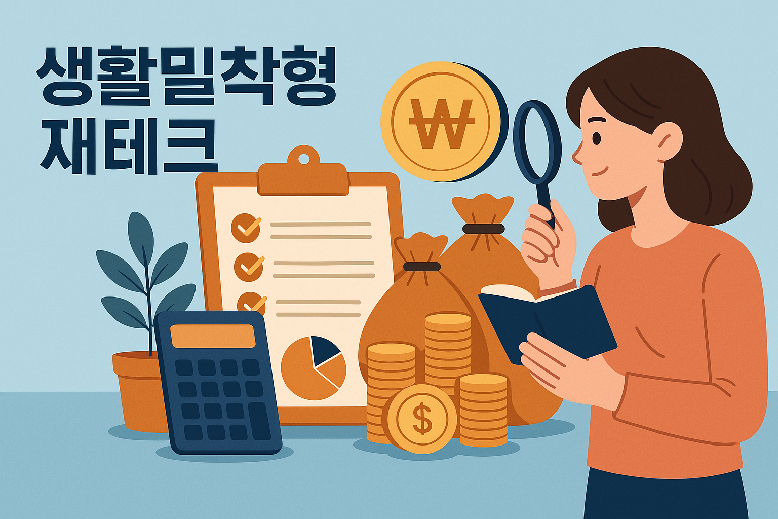 꼼꼼히 가계부 적는 가정주부