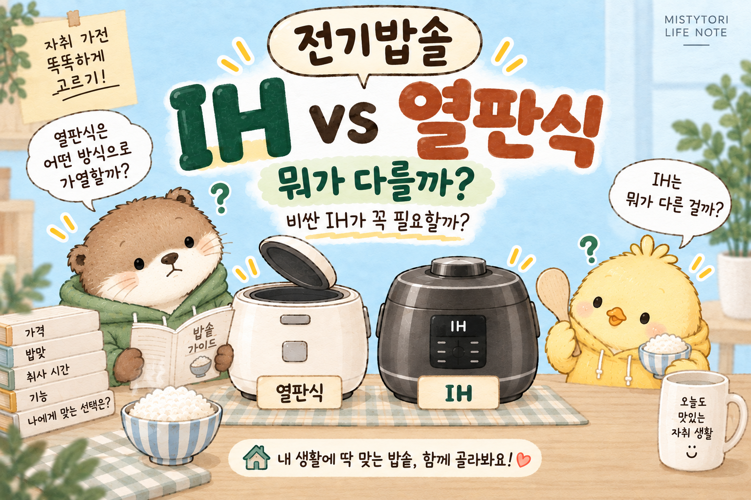 전기밥솥 IH와 연판식 차이와 선택 기준을 비교하는 글