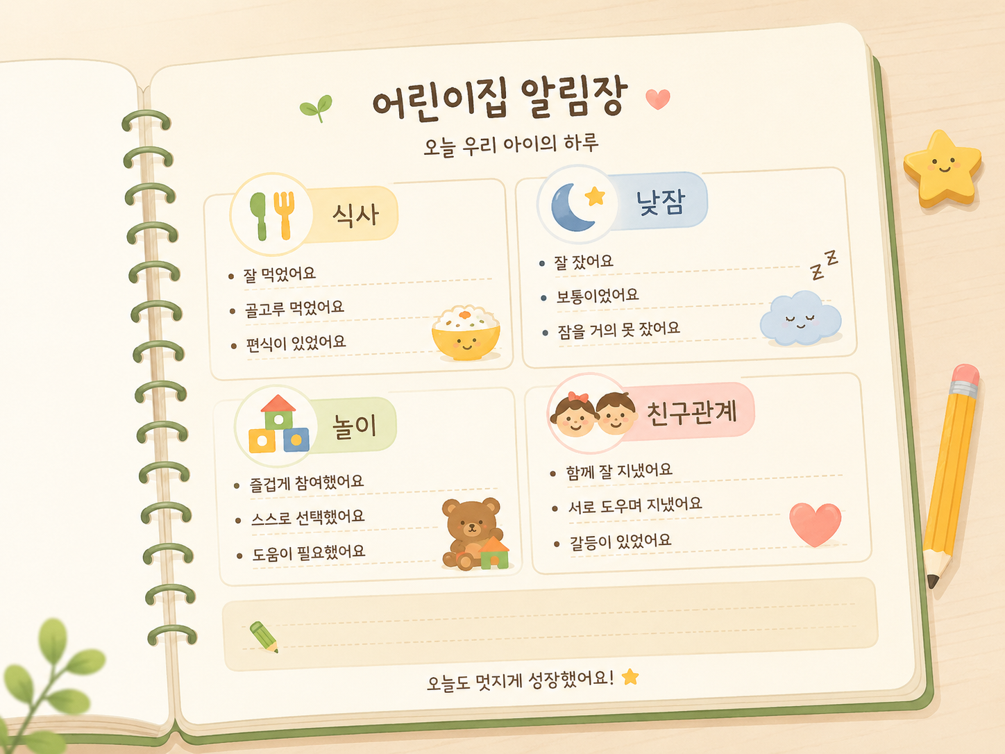 어린이집 알림장, 부모가 꼭 확인해야 할 내용