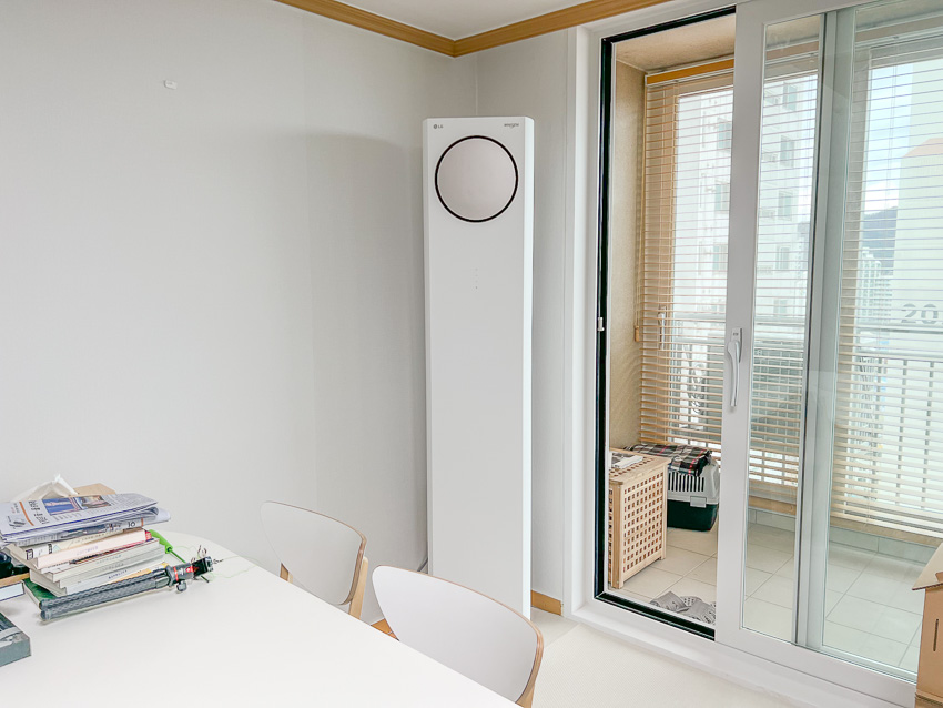 LG 휘센 타워 에어컨 스탠드 흰색 화이트