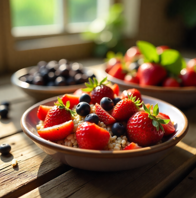 통곡물, 견과류, 야채, 과일