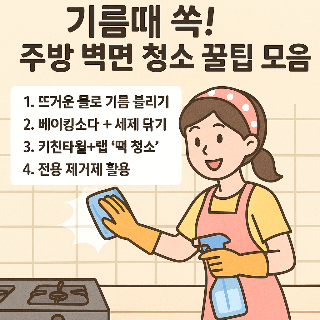 기름때 쏙! 주방 벽면 청소 꿀팁 모음