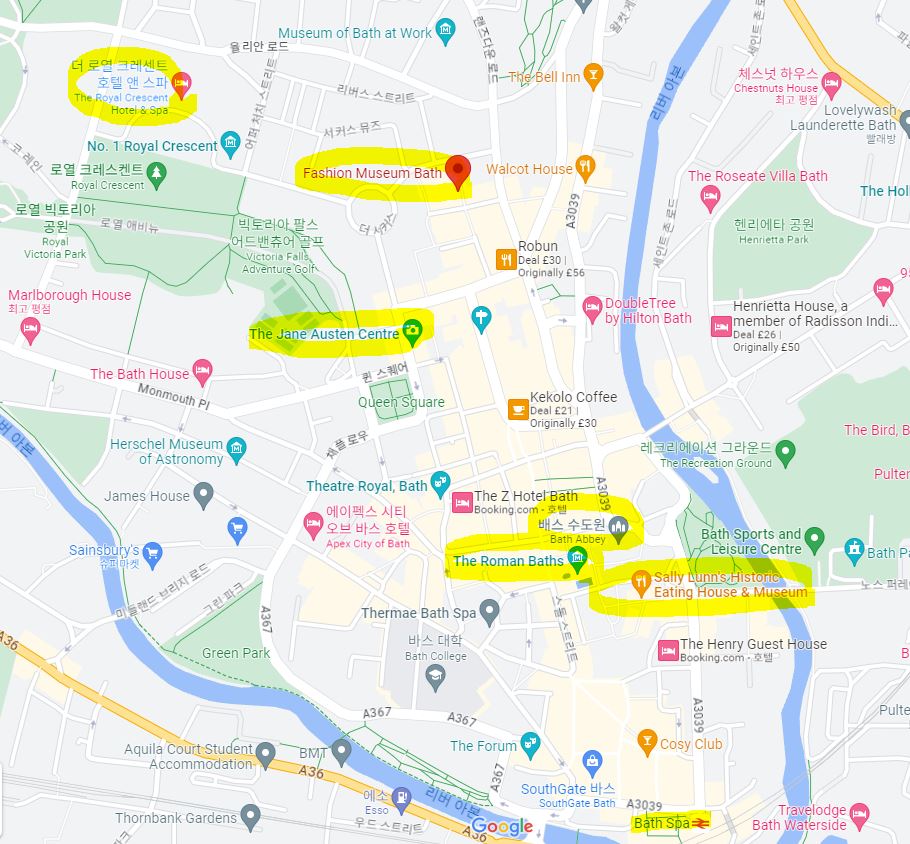 영국 바스 지역 지도