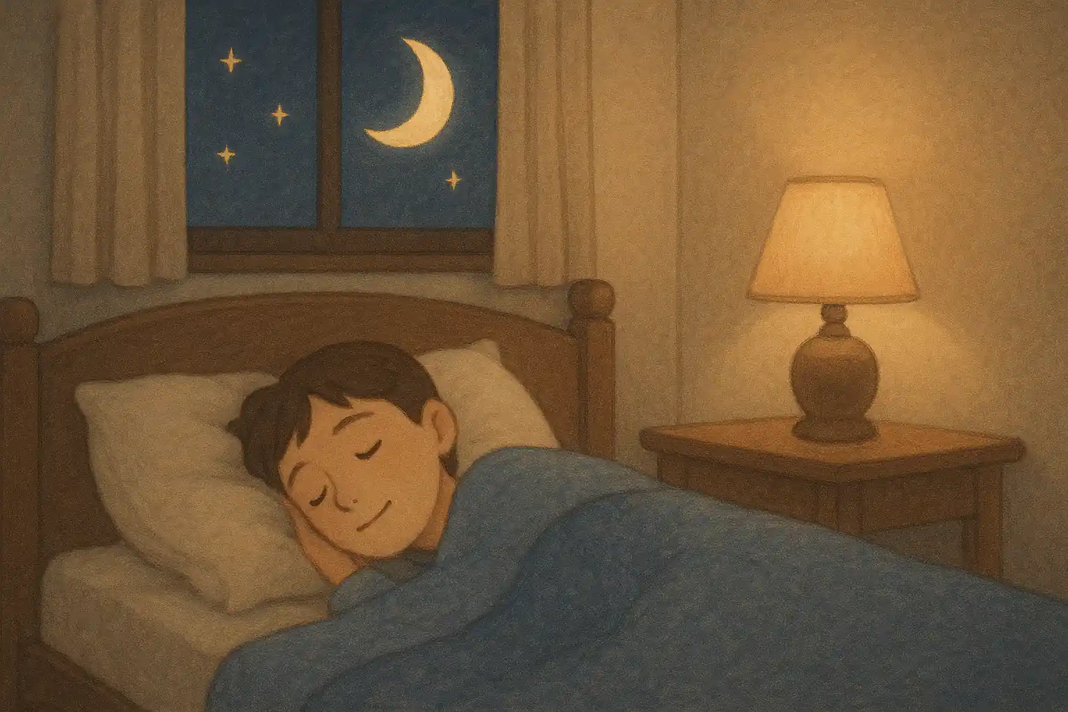 편안하게 깊이 잠든 사람