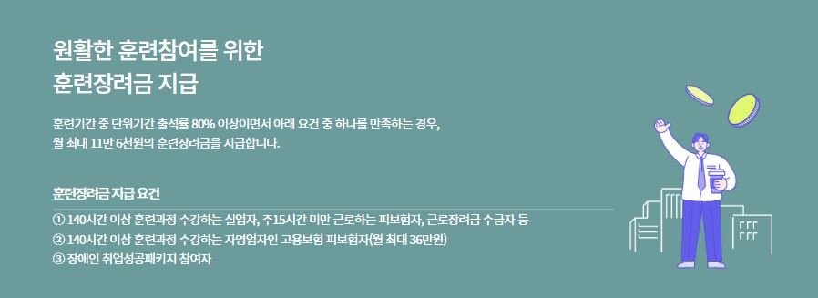 국민내일배움카드 훈련장려금 지급