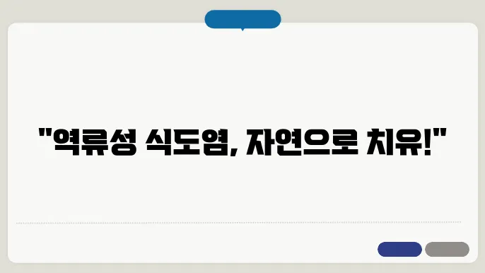 역류성 식도염 치료에 좋은 음식