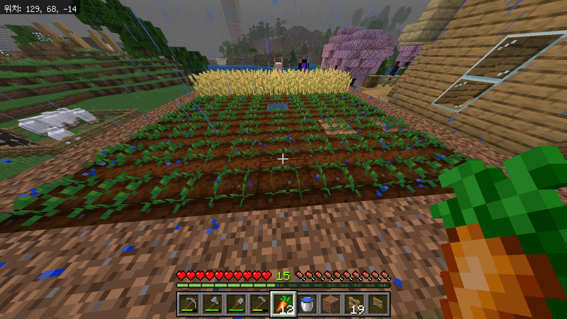 마인크래프트 당근 심는 방법, 당근 농장 만들기