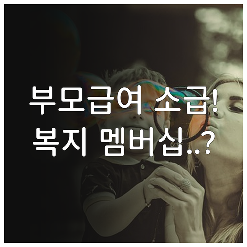 복지멤버십 가입 및 부모급여 소급 적..