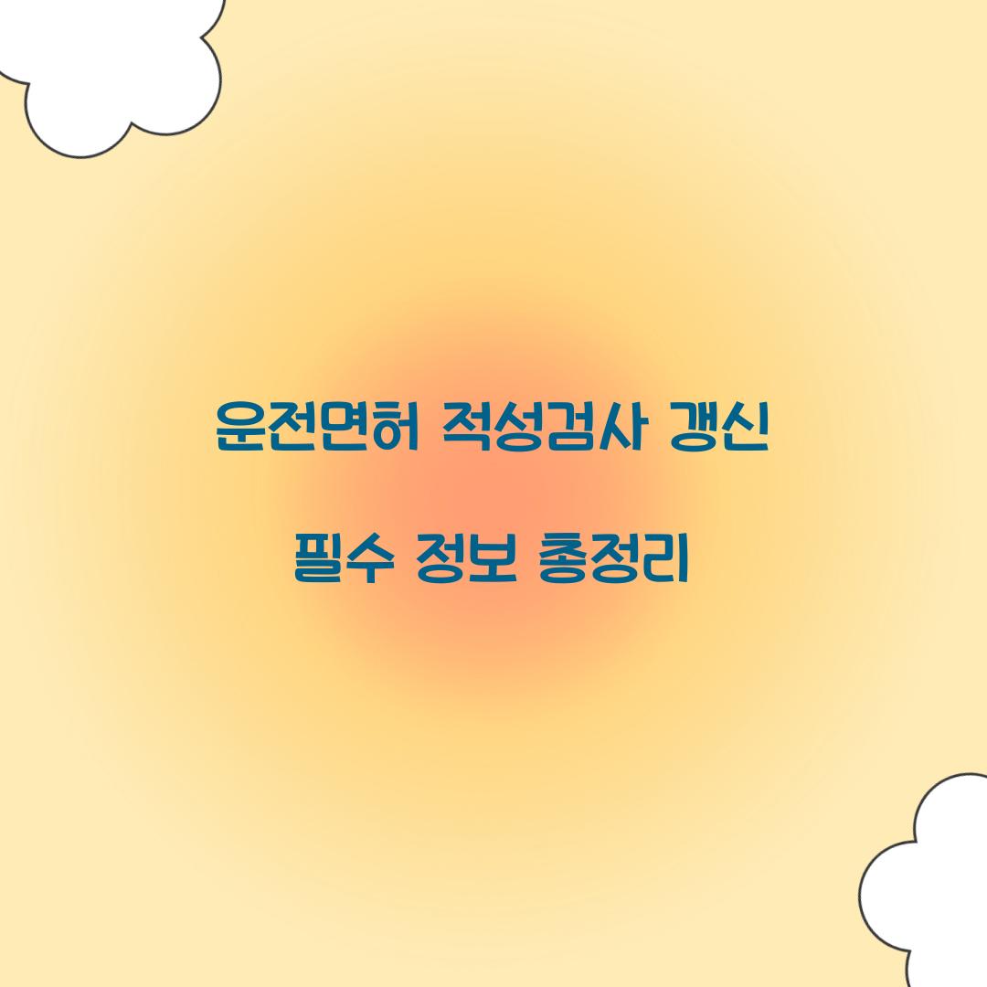 운전면허 적성검사 갱신