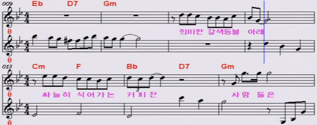 한혜진 - 갈색추억 악보