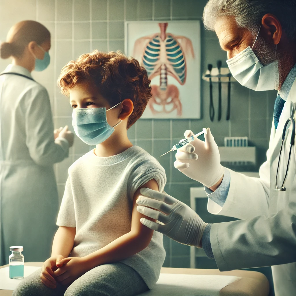 예방주사를 맞는 어린이 모습