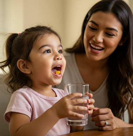 아이의 알약 삼키기 연습 방법