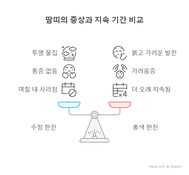 수정 한진 홍색 한진 비교