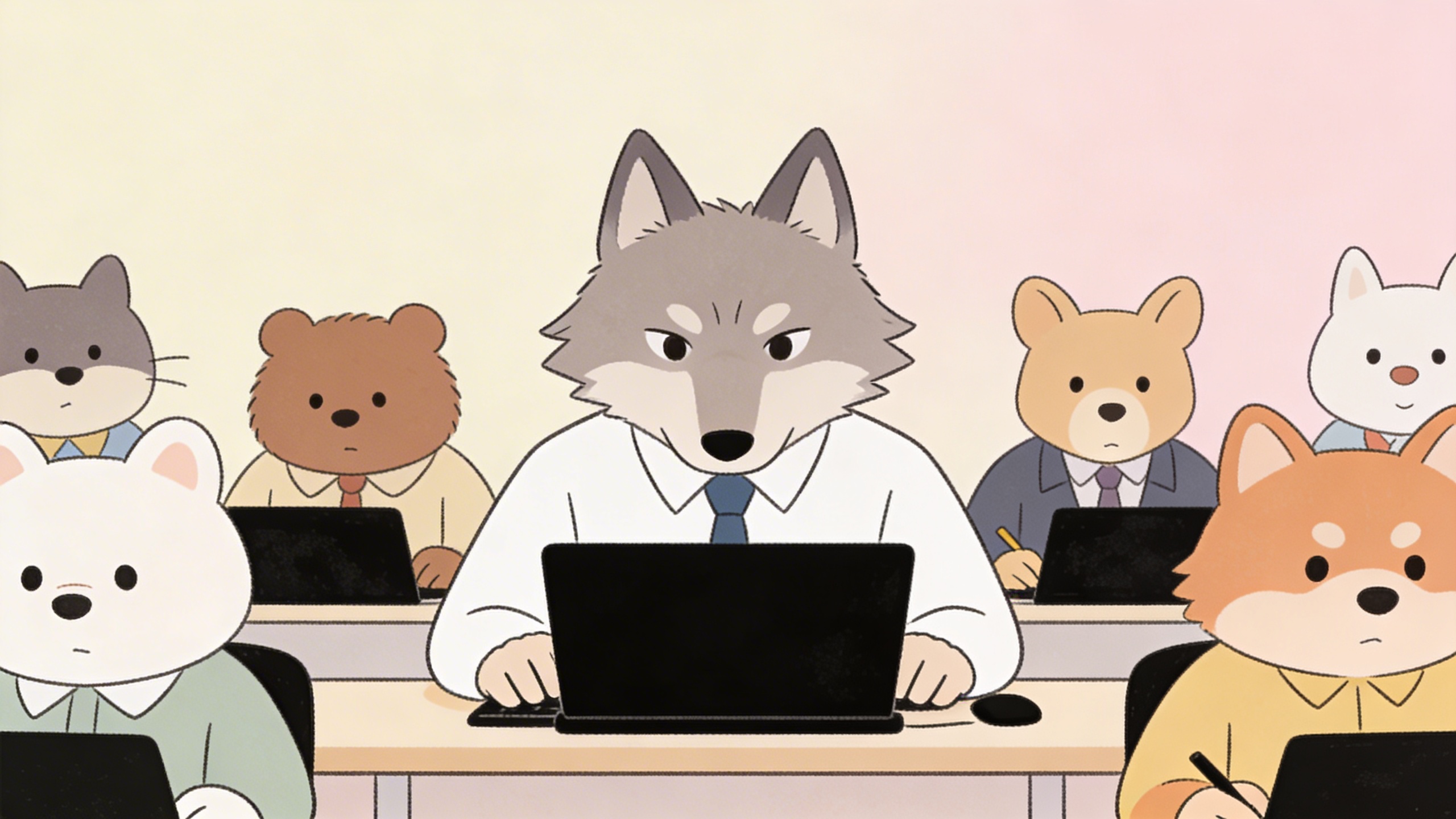 여러 동물 캐릭터 사이에서도 독립적으로 행동하는 ISTP