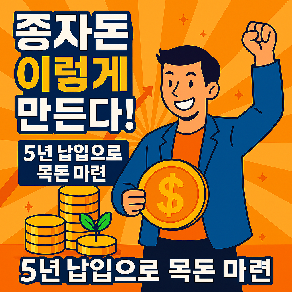 종자돈 이렇게 만든다! 5년 납입으로 목돈 마련