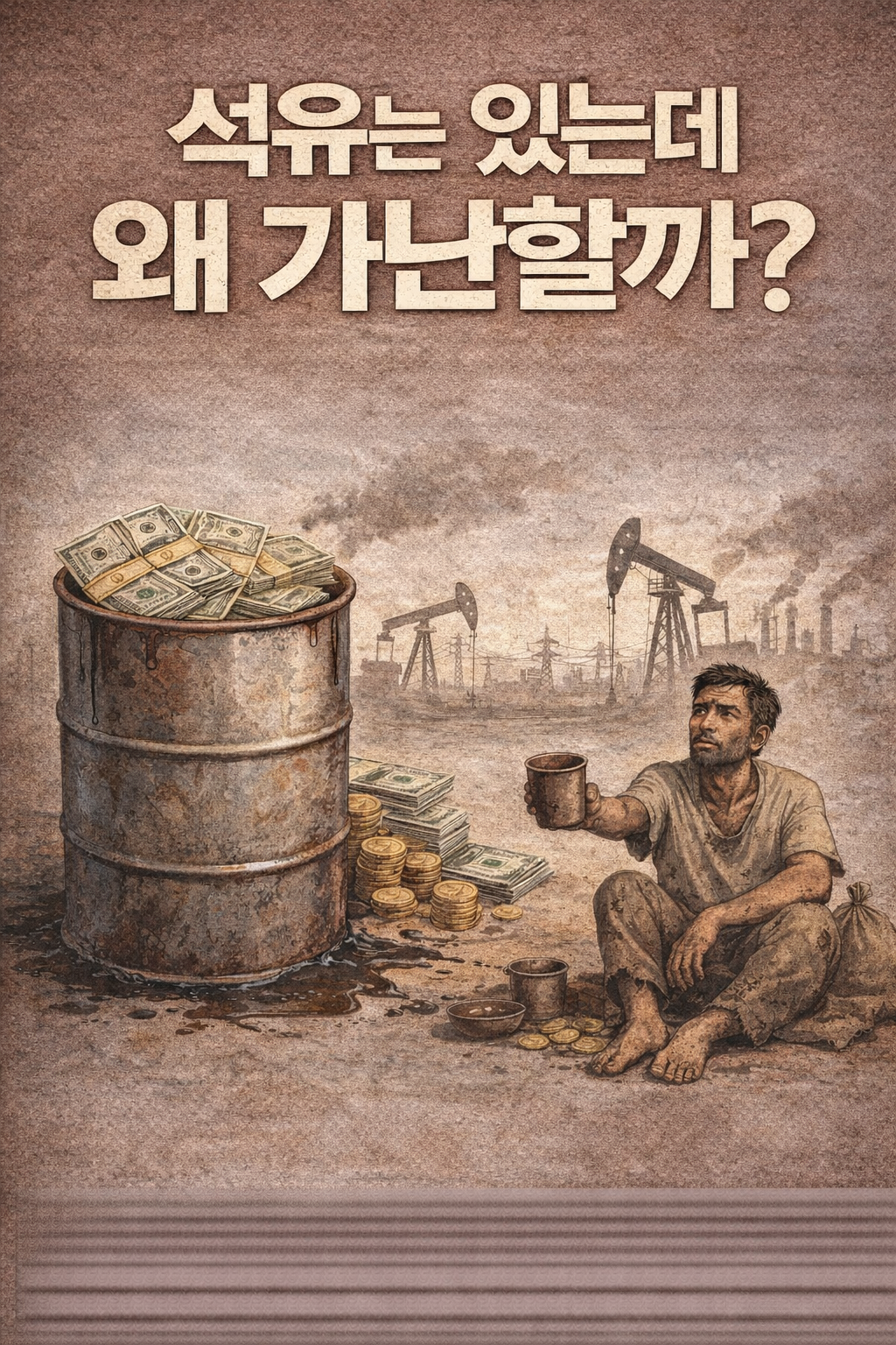 석유와 빈곤 대조 이미지