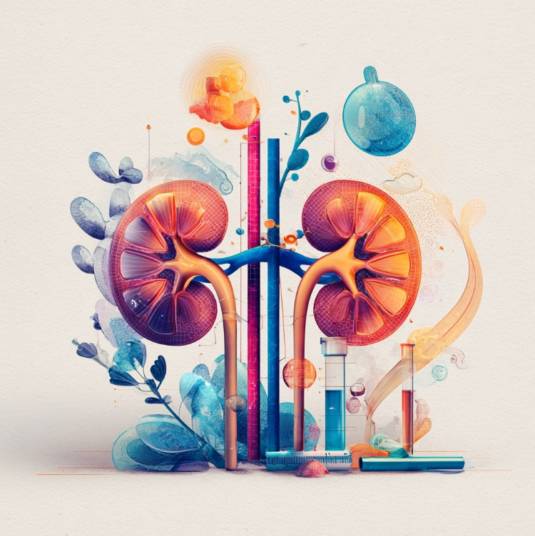 단백뇨 생성과정 해부학구조 일러스트