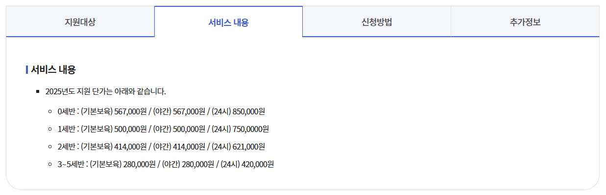 영유아보육료 지원