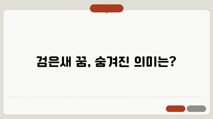 검은새 꿈의 해석