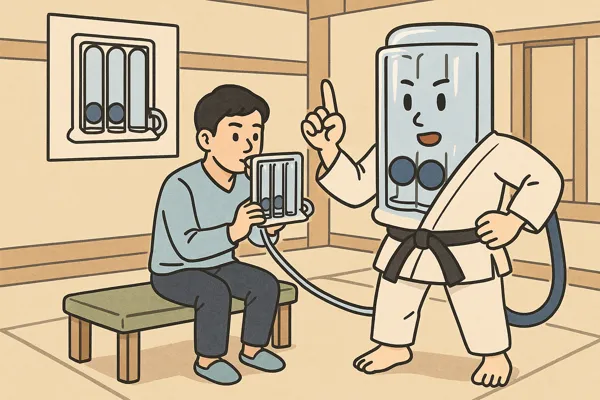 도장에서 기구로 호흡재활 배우기