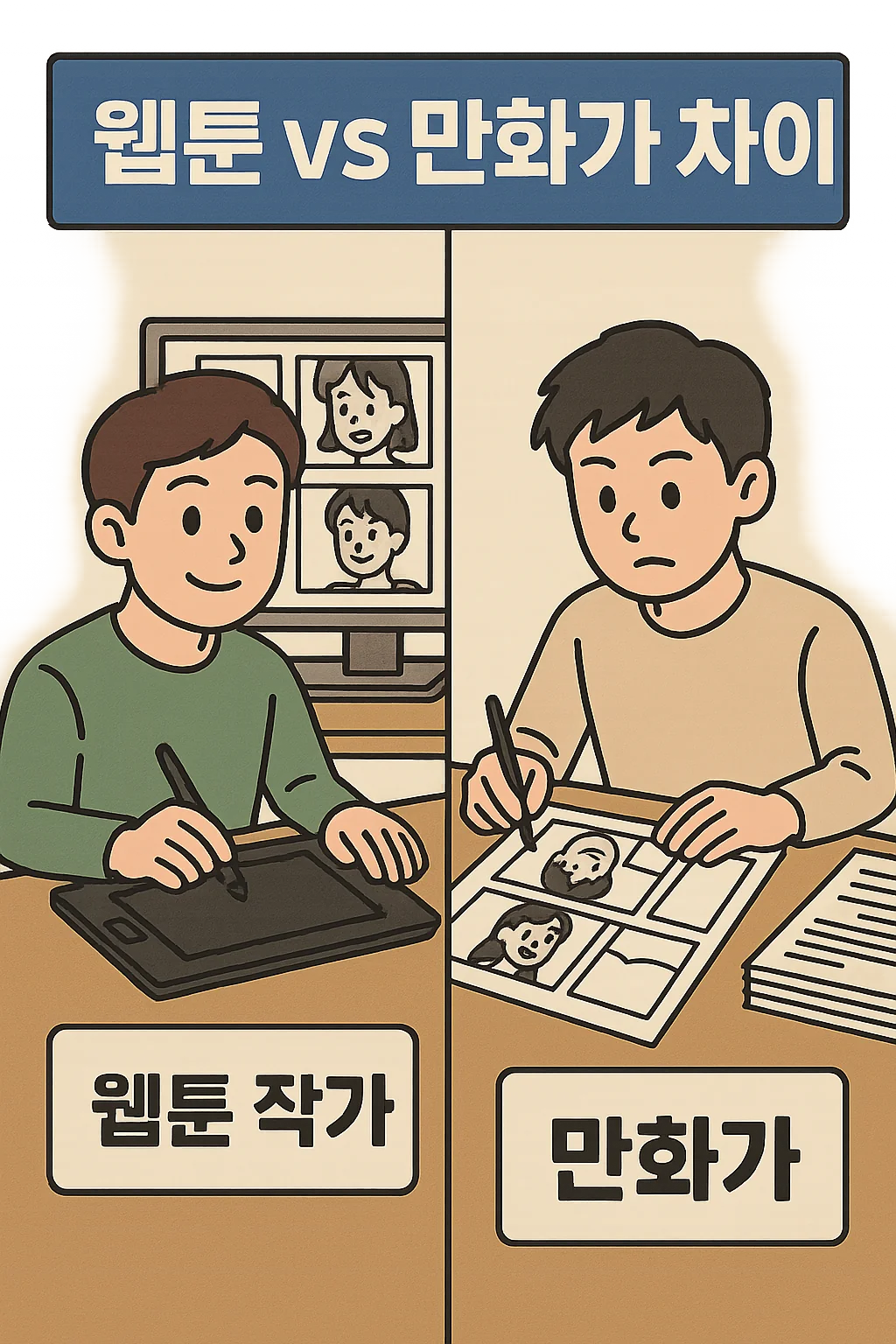 웹툰작가, 만화작가 의 차이 포스터