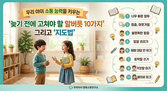 우리 아이 소통 능력을 키우는 '늦기 전에 고쳐야 할 말버릇 10가지'와 지도법