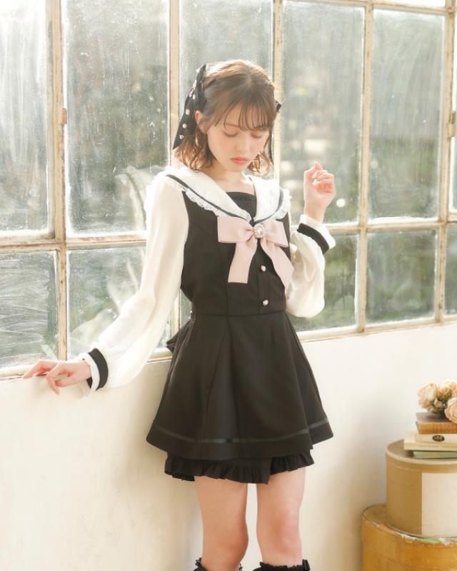 여성 캐주얼 세트 LIZ LISA 리즈리사 세일러 셋업 양산형 지뢰계
