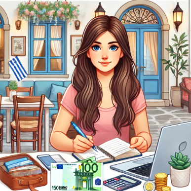 그리스 여행 예산 관리하는 모습