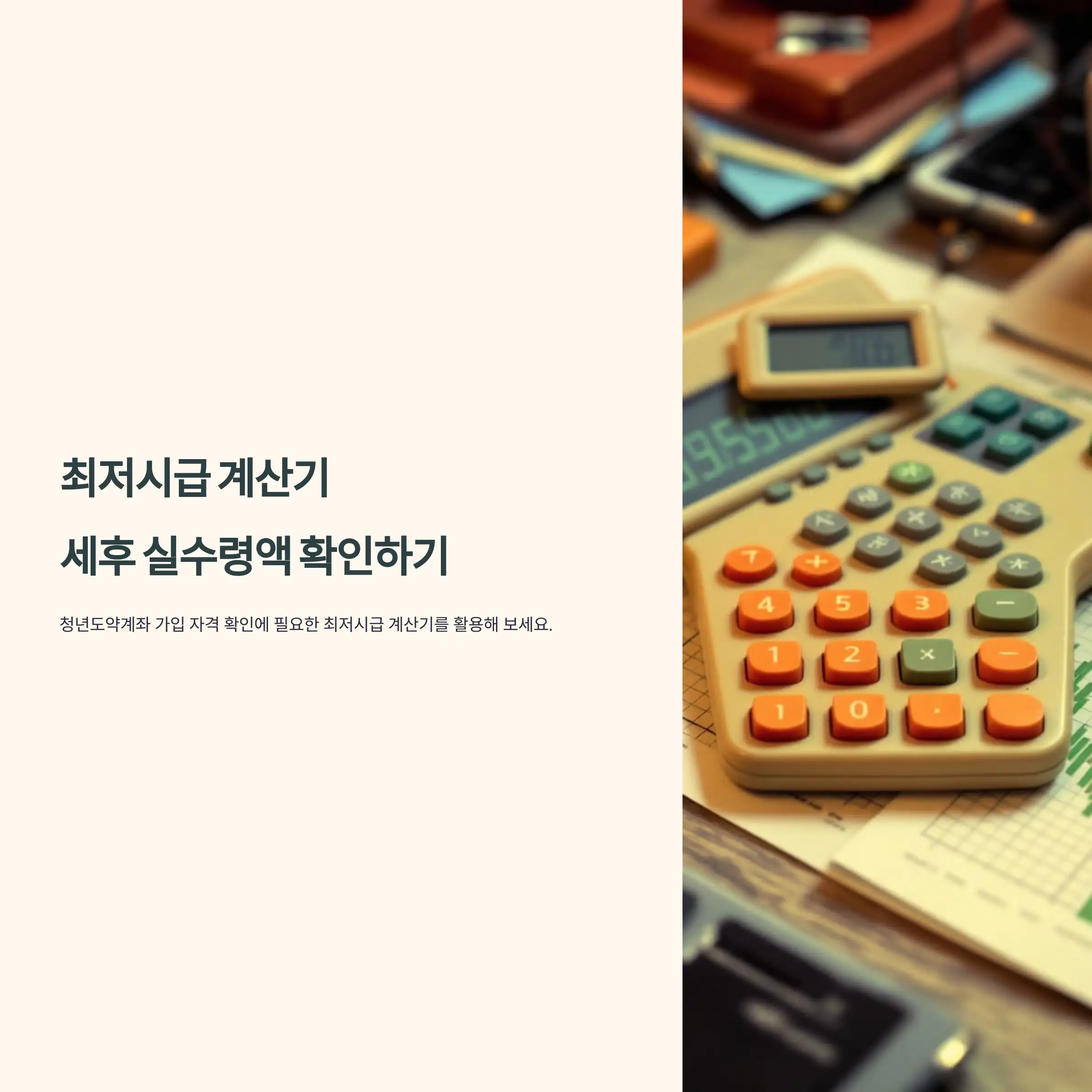 최저시급 계산기, 세후 실수령액 확인하기