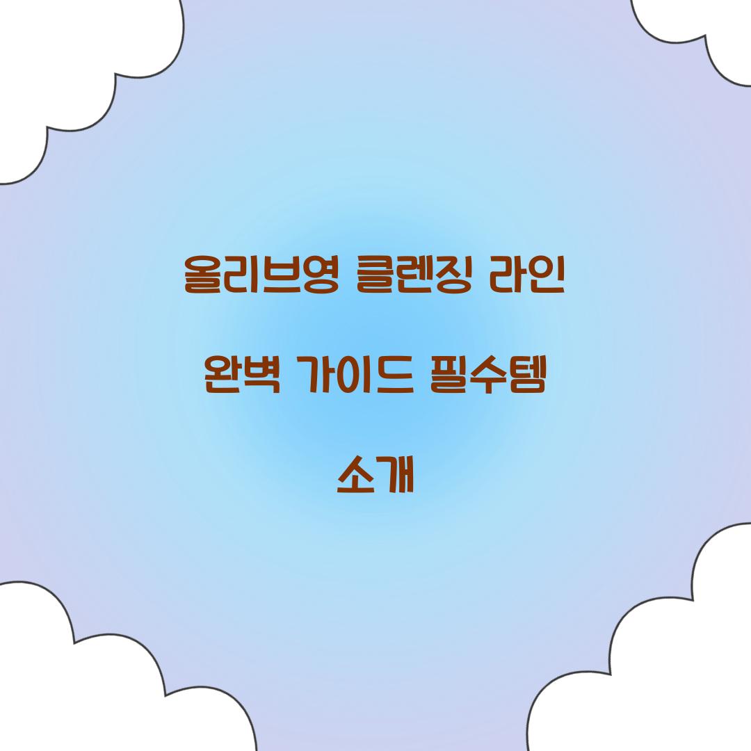 올리브영 클렌징 라인