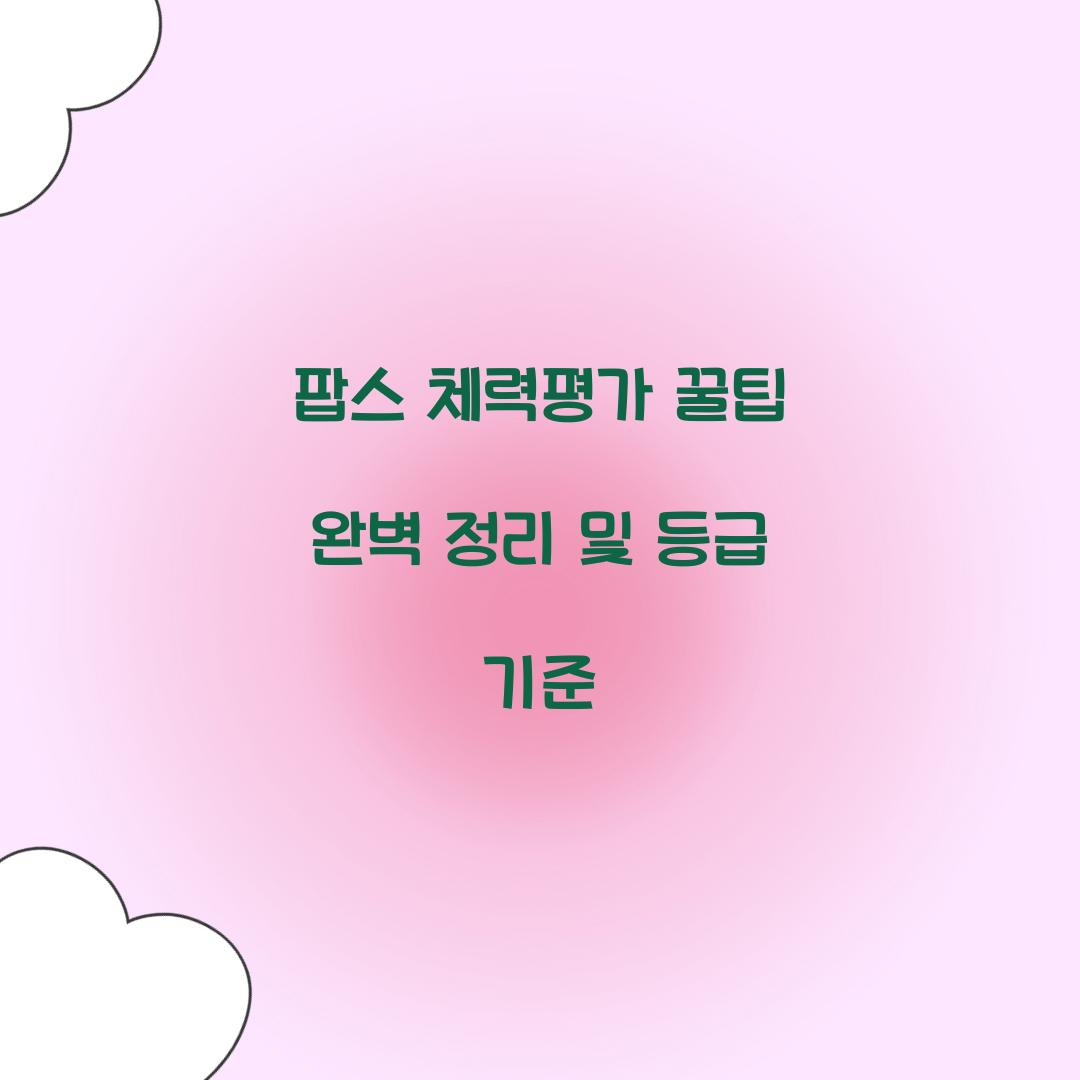 팝스 체력평가 꿀팁