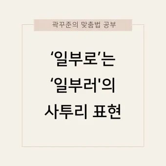 일부러 일부로 맞춤법 뜻 사투리_22