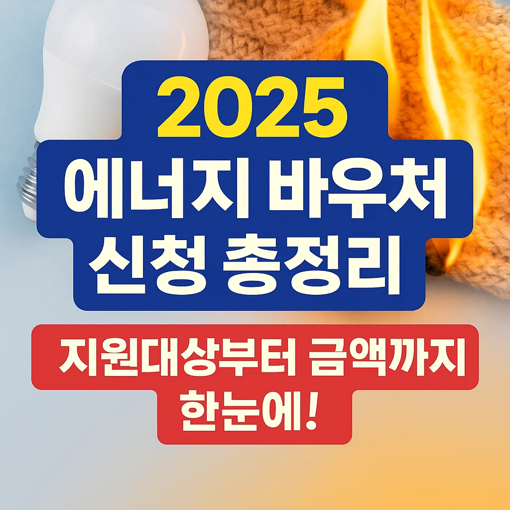 2025년 에너지 바우처 신청 총정리｜신청조건부터 지원금까지 한눈에!