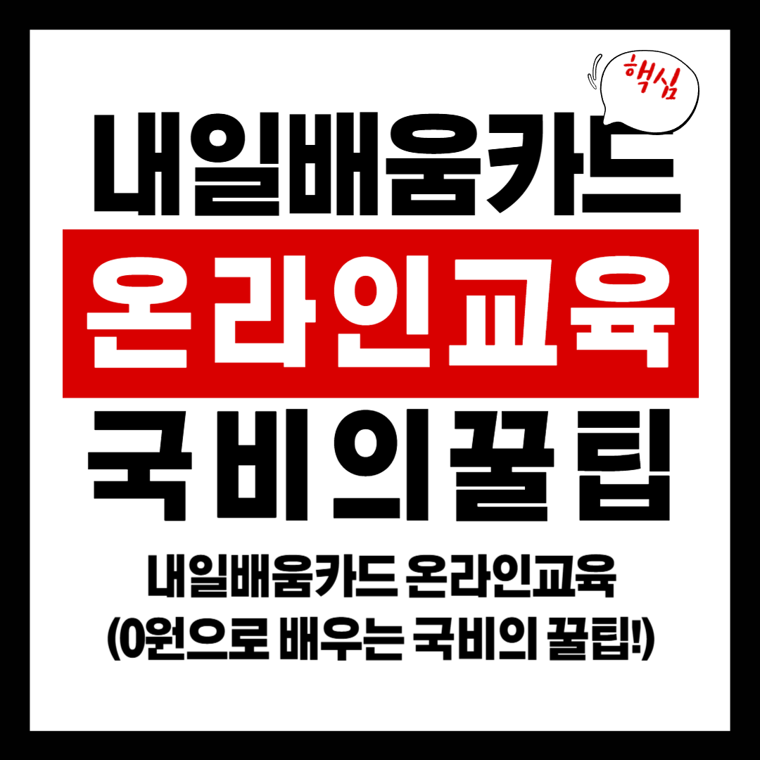 내일배움카드 온라인교육(0원으로 배우는 국비의 꿀팁!)