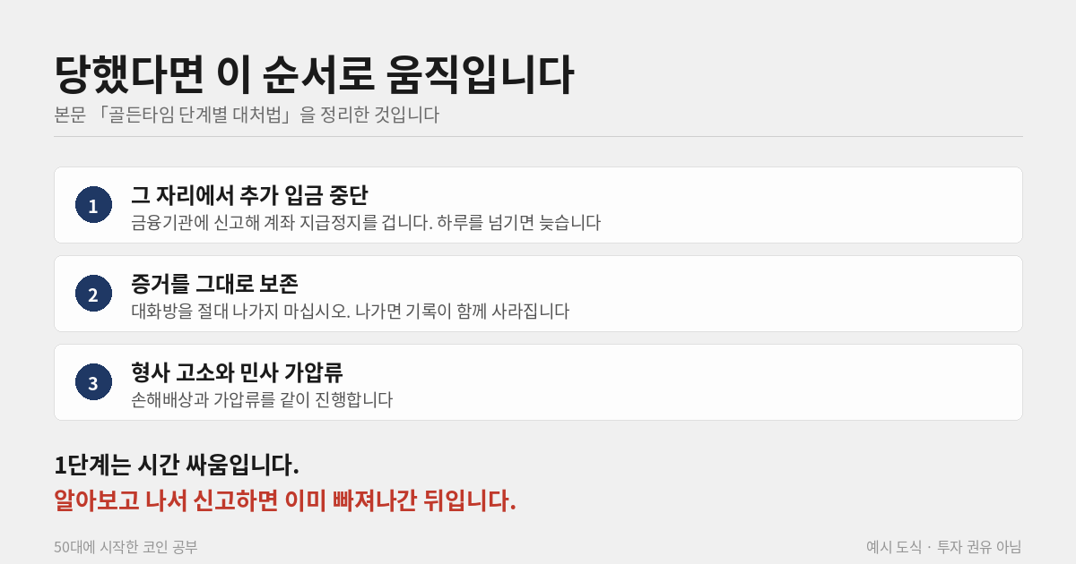 사기 피해 발생 시 골든타임을 지키는 단계별 대처법