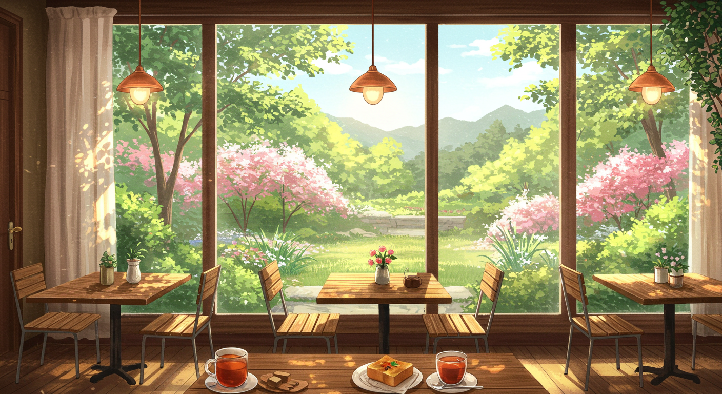 햇살과 정원이 어우러진 남천동의 평화로운 감성 카페