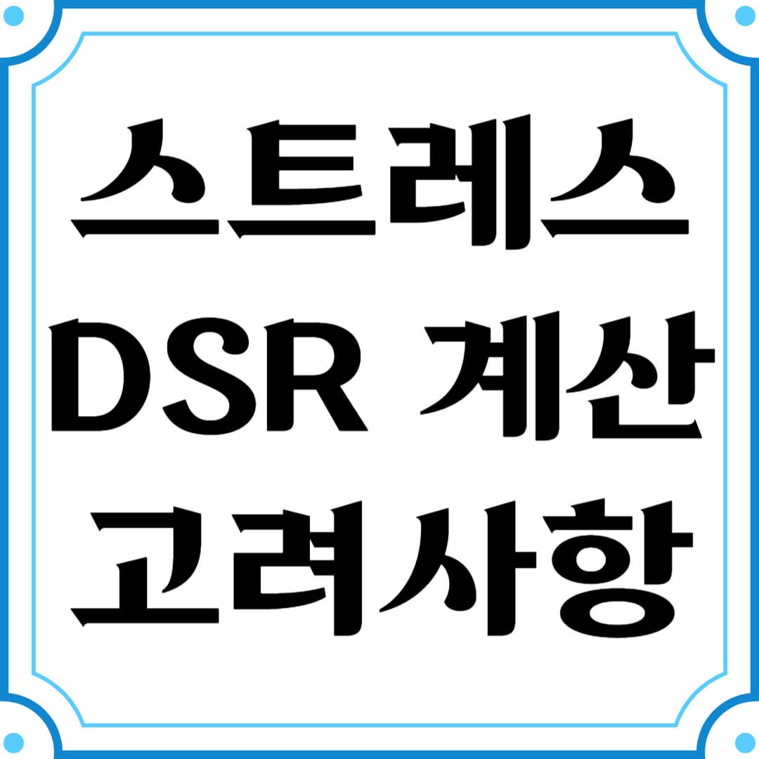 스트레스 DSR 계산 시 주요 고려사항