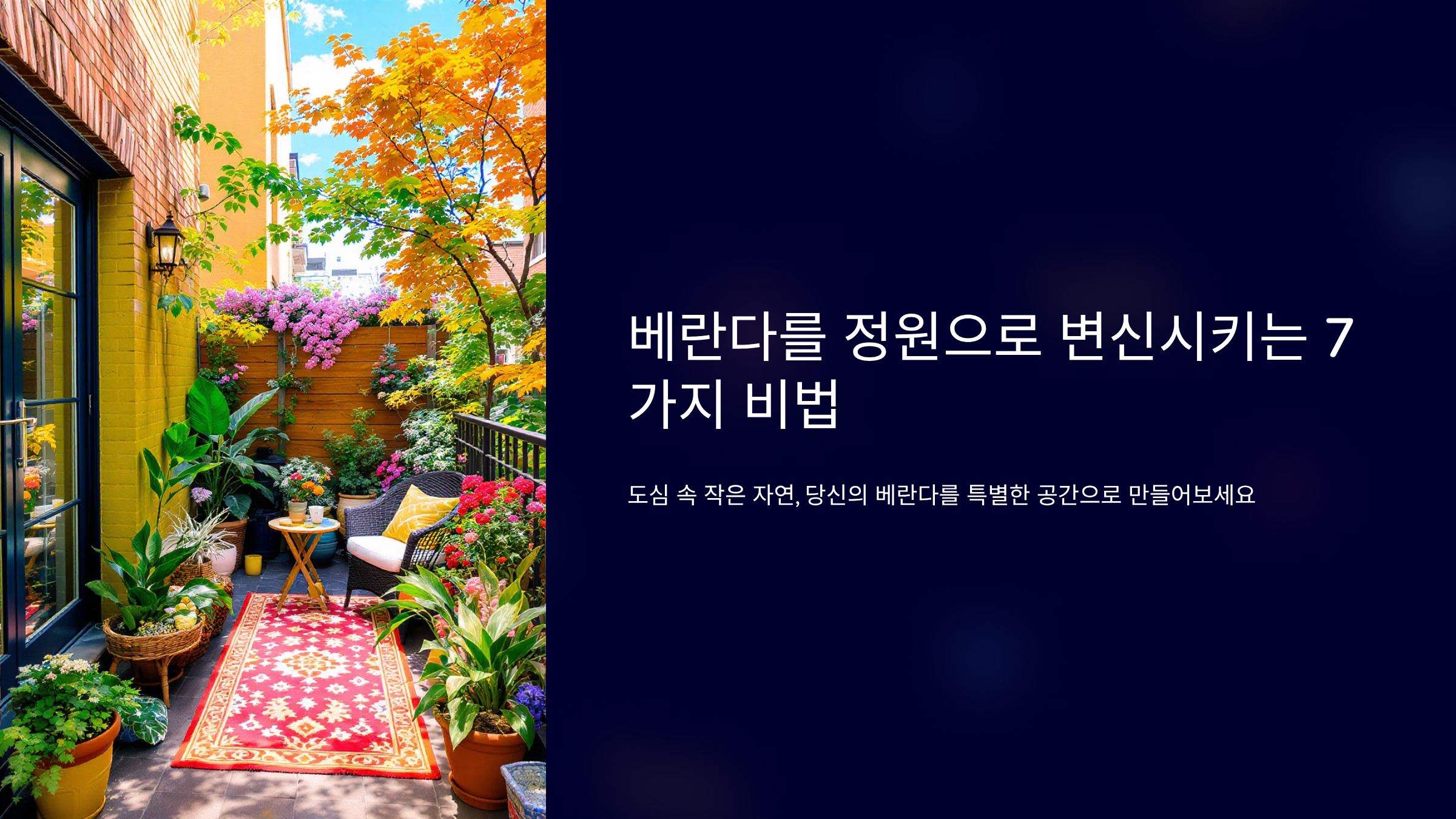 베란다를 비밀정원으로 바꾸는 진짜 쉬운 7가지 방법은?