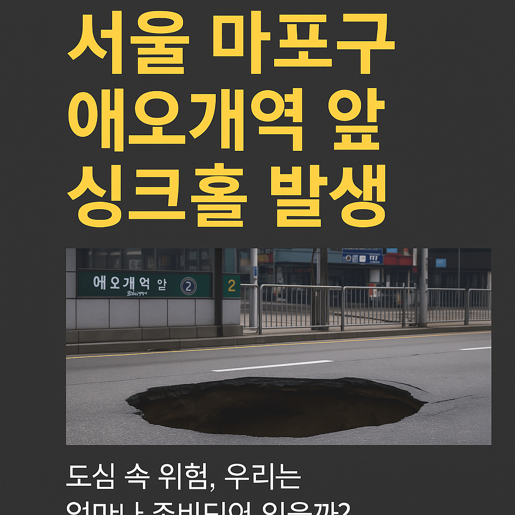 서울 마포구 애오개역 앞 싱크홀 발생!(가상)