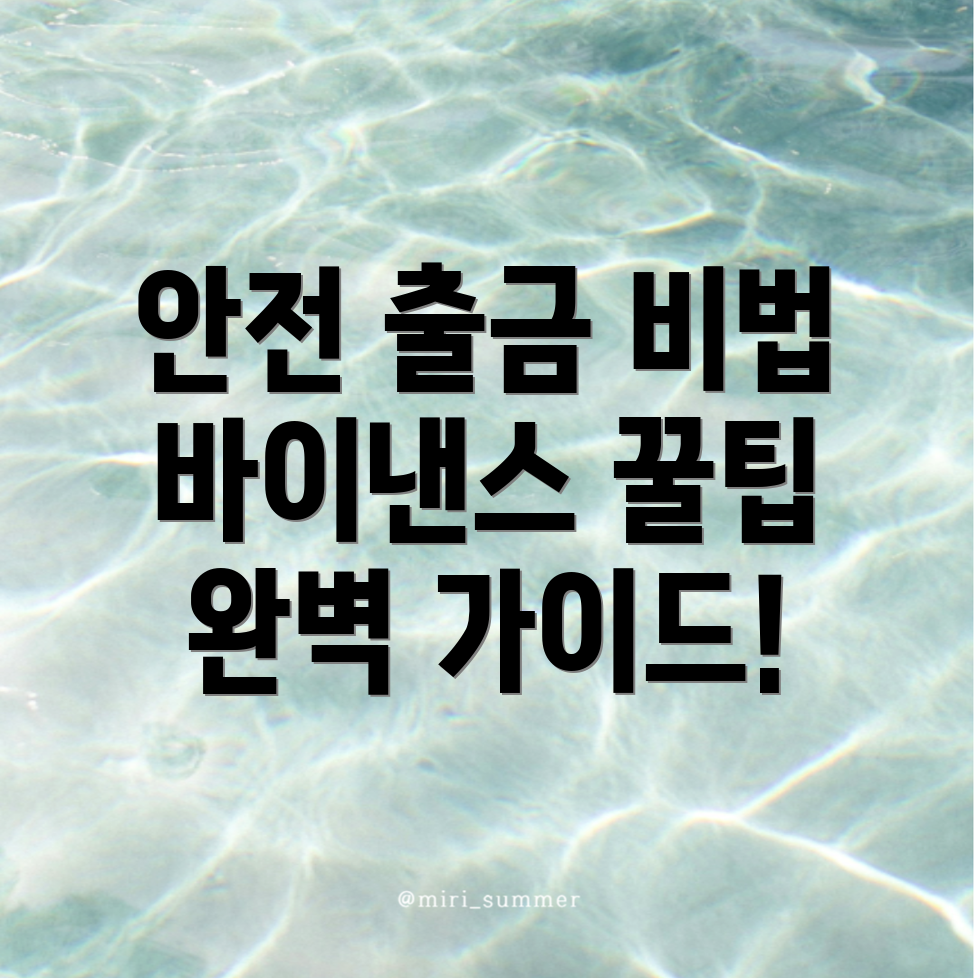 바이낸스 출금 방법의 안전성