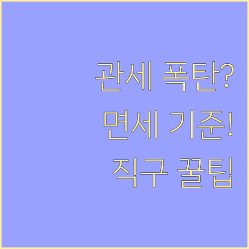해외 직구 관세 폭탄 막는 목록통관 ..
