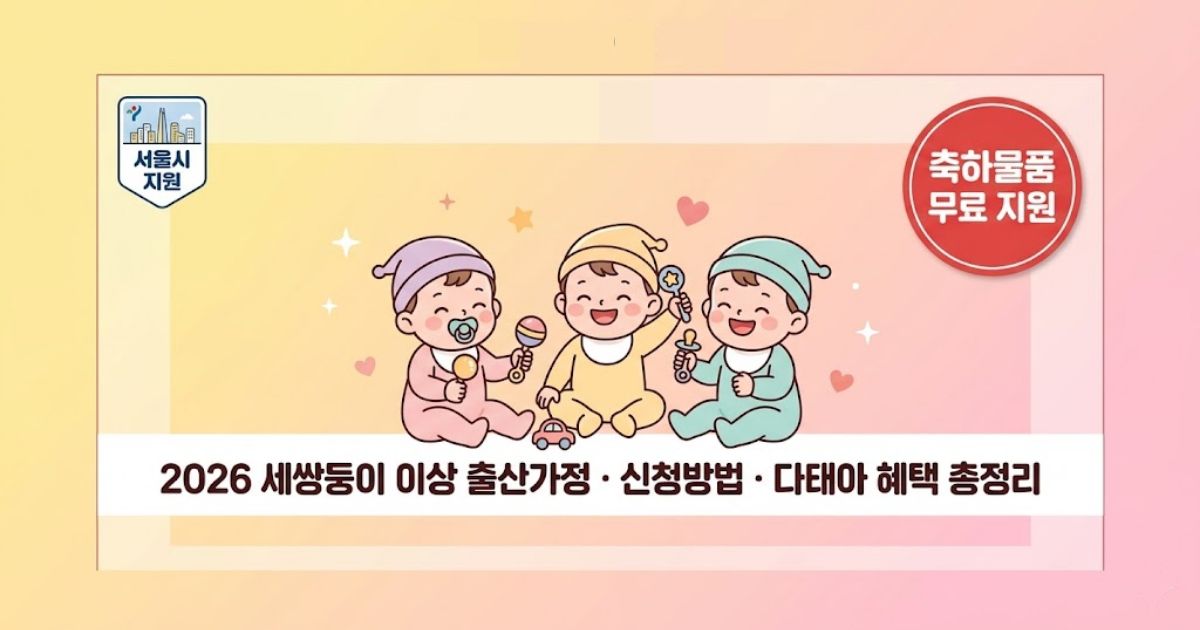 2026 서울시 세쌍둥이 이상 출산가정 축하물품 지원 썸네일 &ndash; 삼태아 축하선물 다태아 혜택 신청방법 총정리