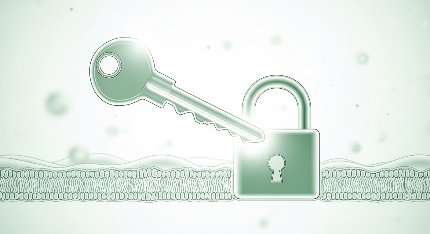 GLP-1 수용체에 단일 작용하는 위고비의 세마글루타이드 작용 방식을 묘사한 의료 일러스트.