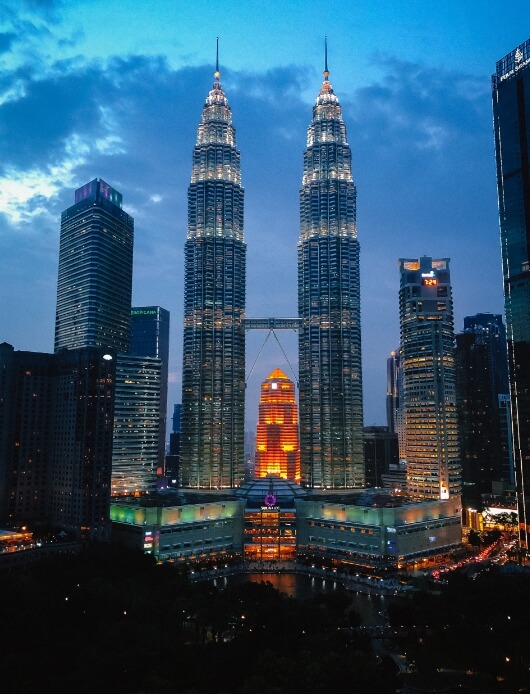 말레이시아 도시 풍경 높은 빌딩
