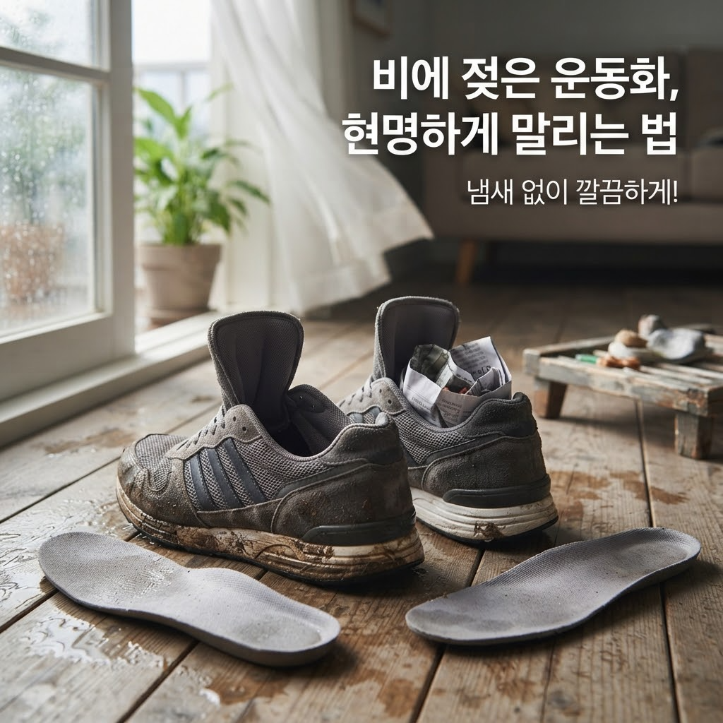 비에 젖은운동화 현명하게 말리는 방법